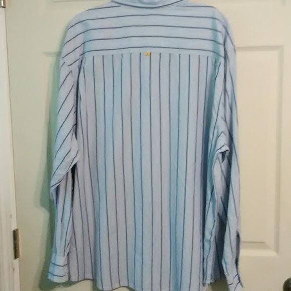 NWT New Nautica 2 tone blue striped shirt - Picture 2 of 5